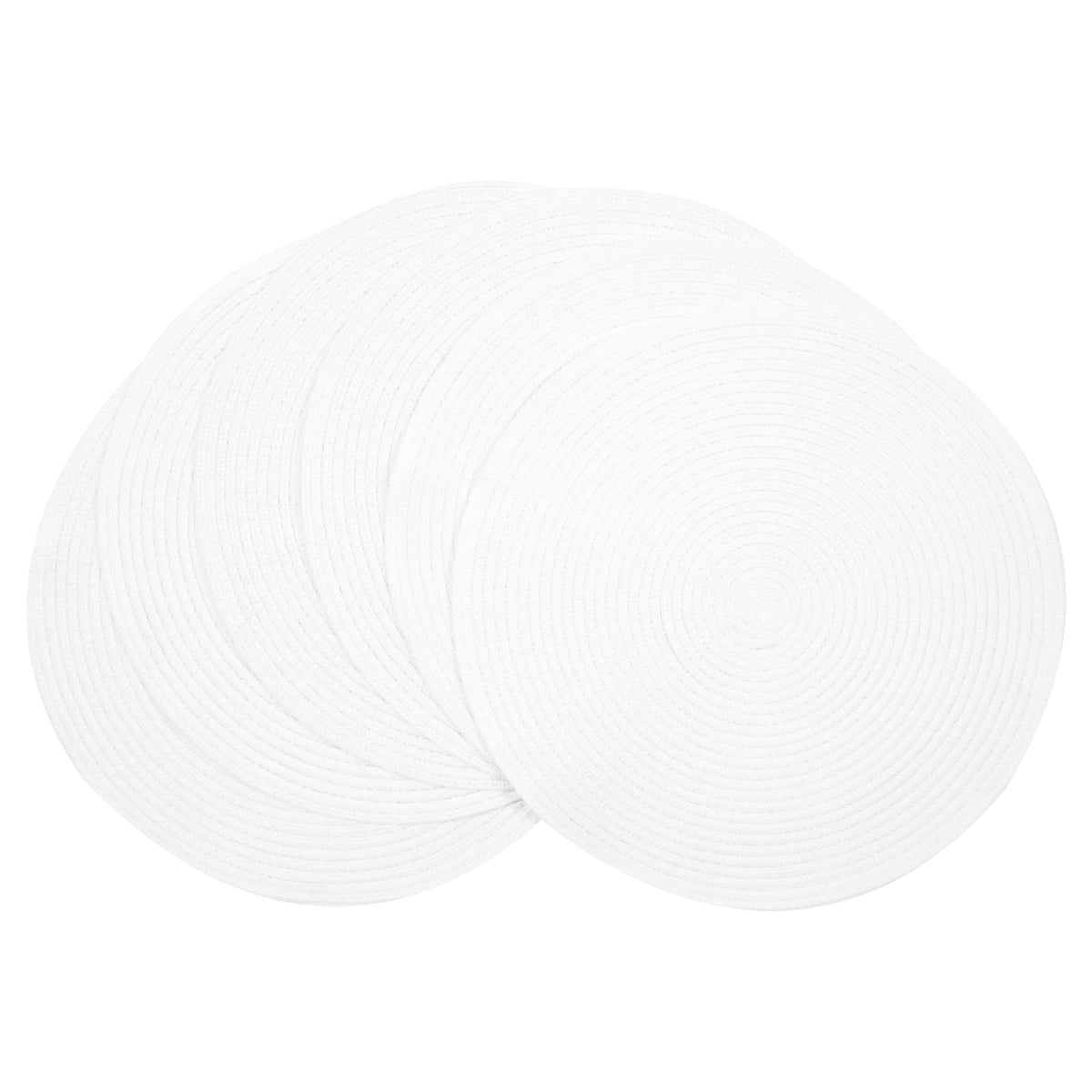 SHACOS Round Braided Placemats Set of 4 Dining Table Placemats 15 inch Circle Place Mats Easy to Clean Table Mats Indoor Outdoor, Blue Gray