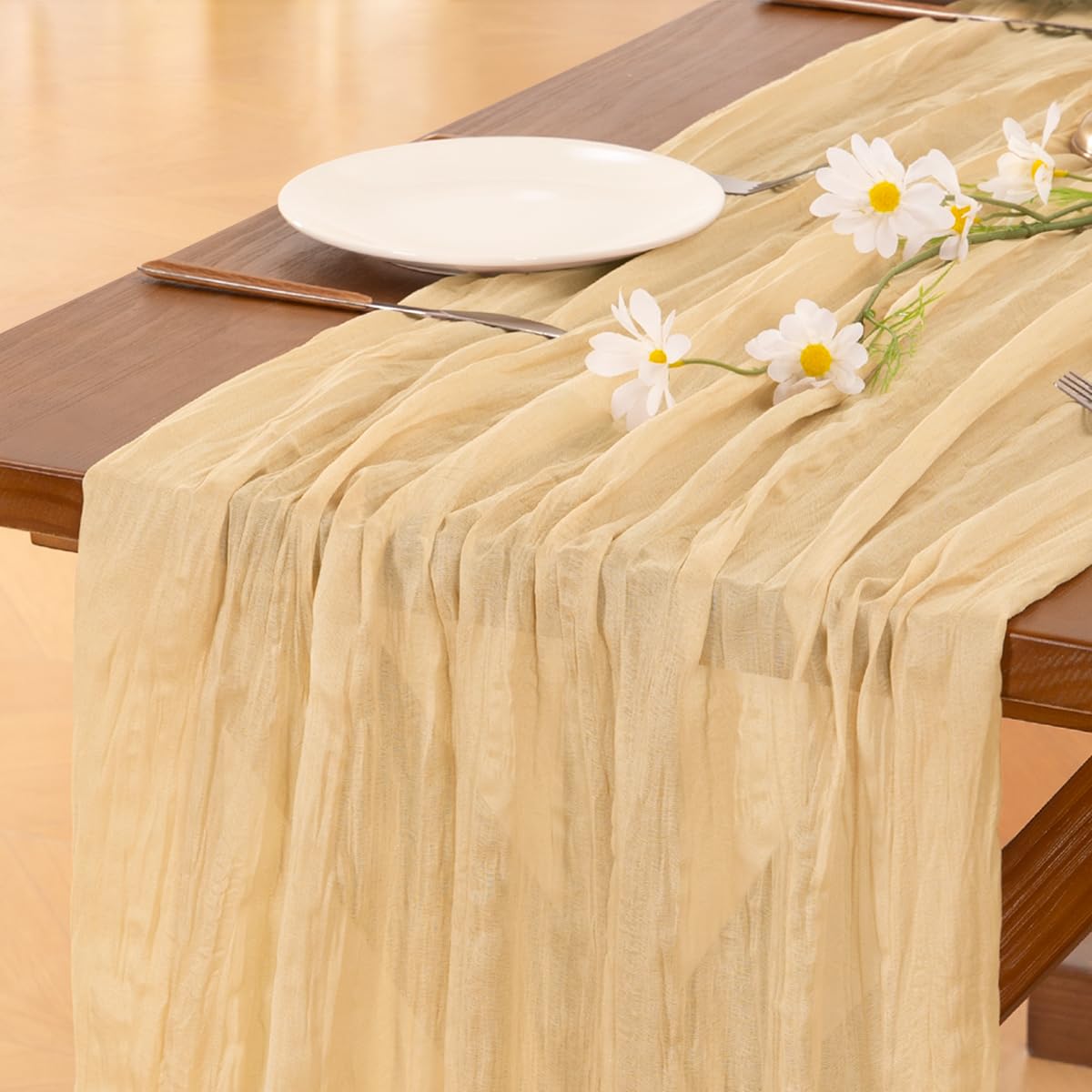 Cheesecloth Table Runner White Fall Boho Wedding Birthday Party Home Decor