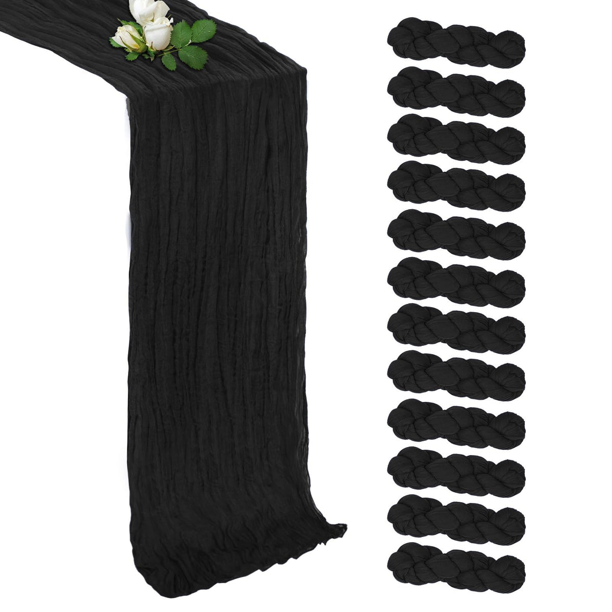 12 Pack Sage Green Table Runner 17 x 108 Inch Cheesecloth