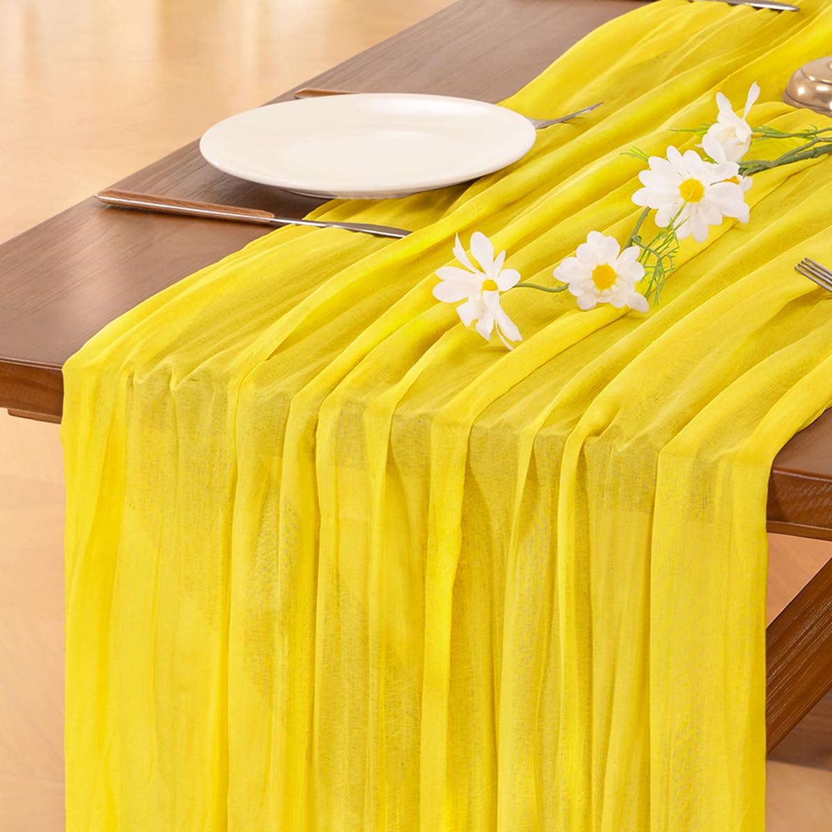 Cheesecloth Table Runner White Fall Boho Wedding Birthday Party Home Decor