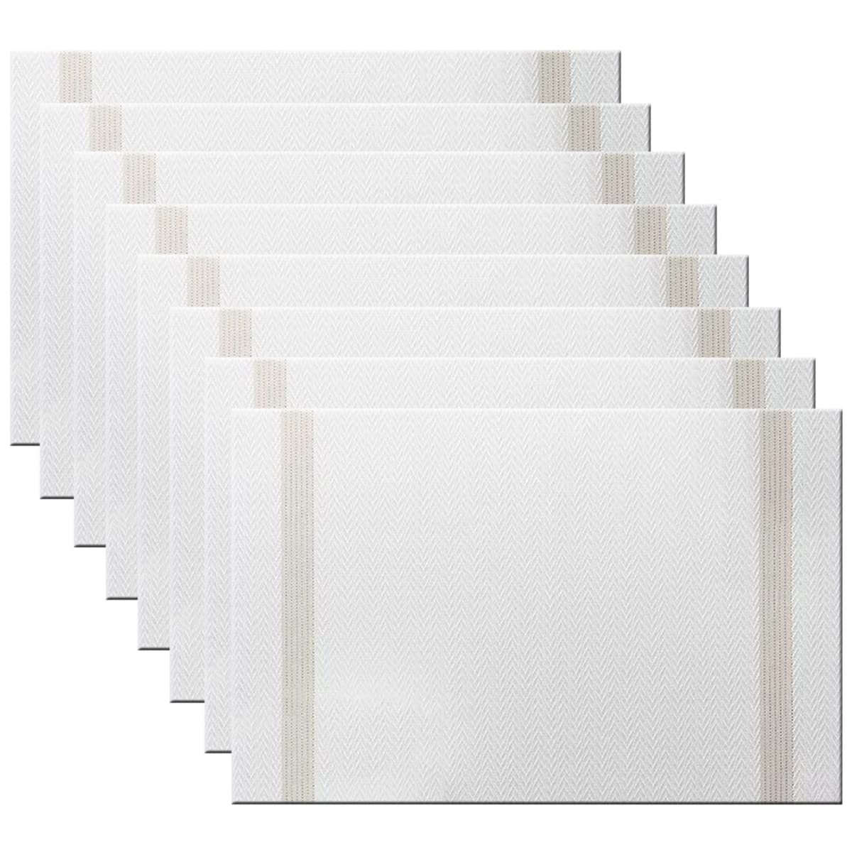PIGCHCY Placemats,Durable Placemats for Dining Table,Washable Woven Vinyl Kitchen Placemats Set of 4 (Brown)