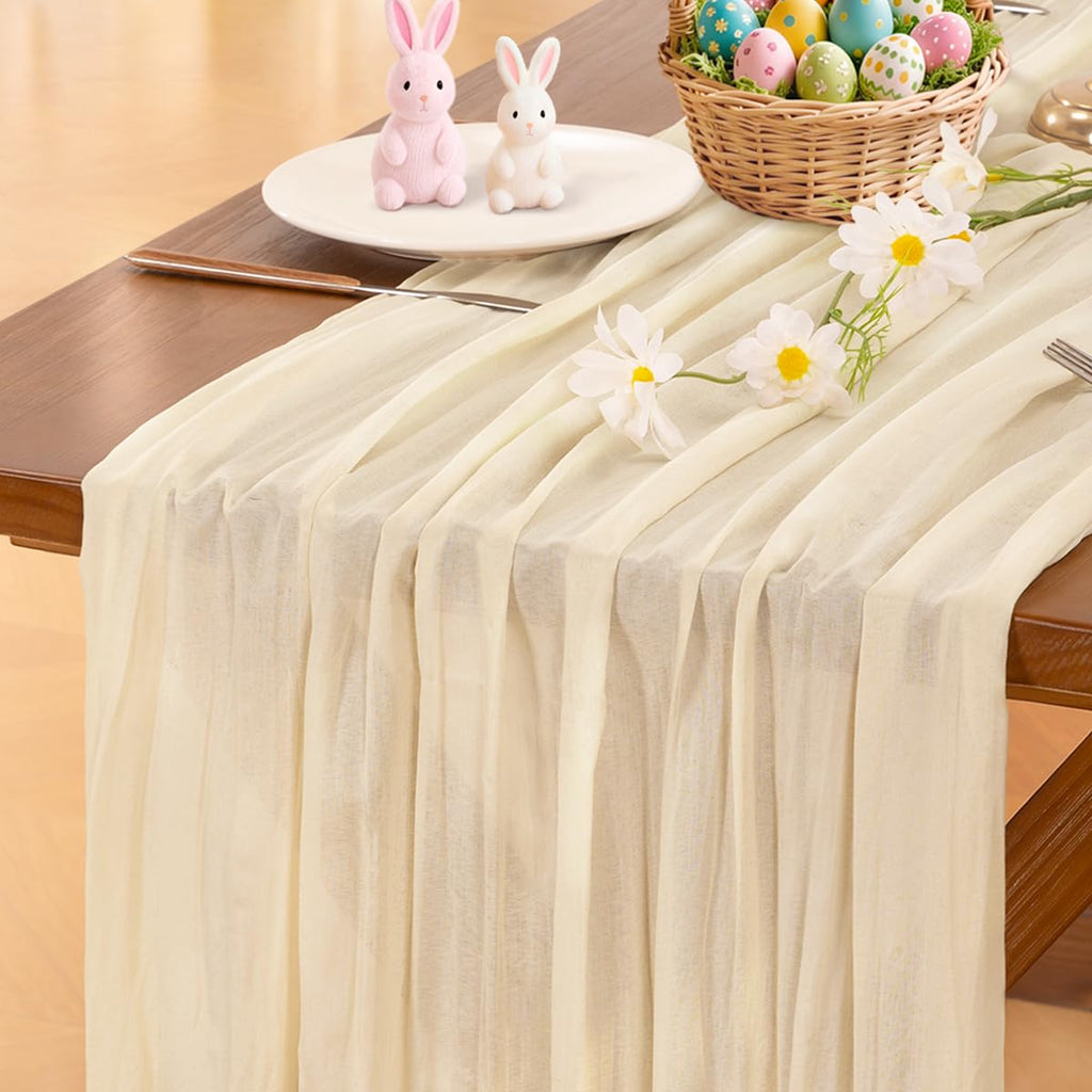 Sage Green Cheesecloth Table Runner Fall Wedding Birthday Party Home Decor