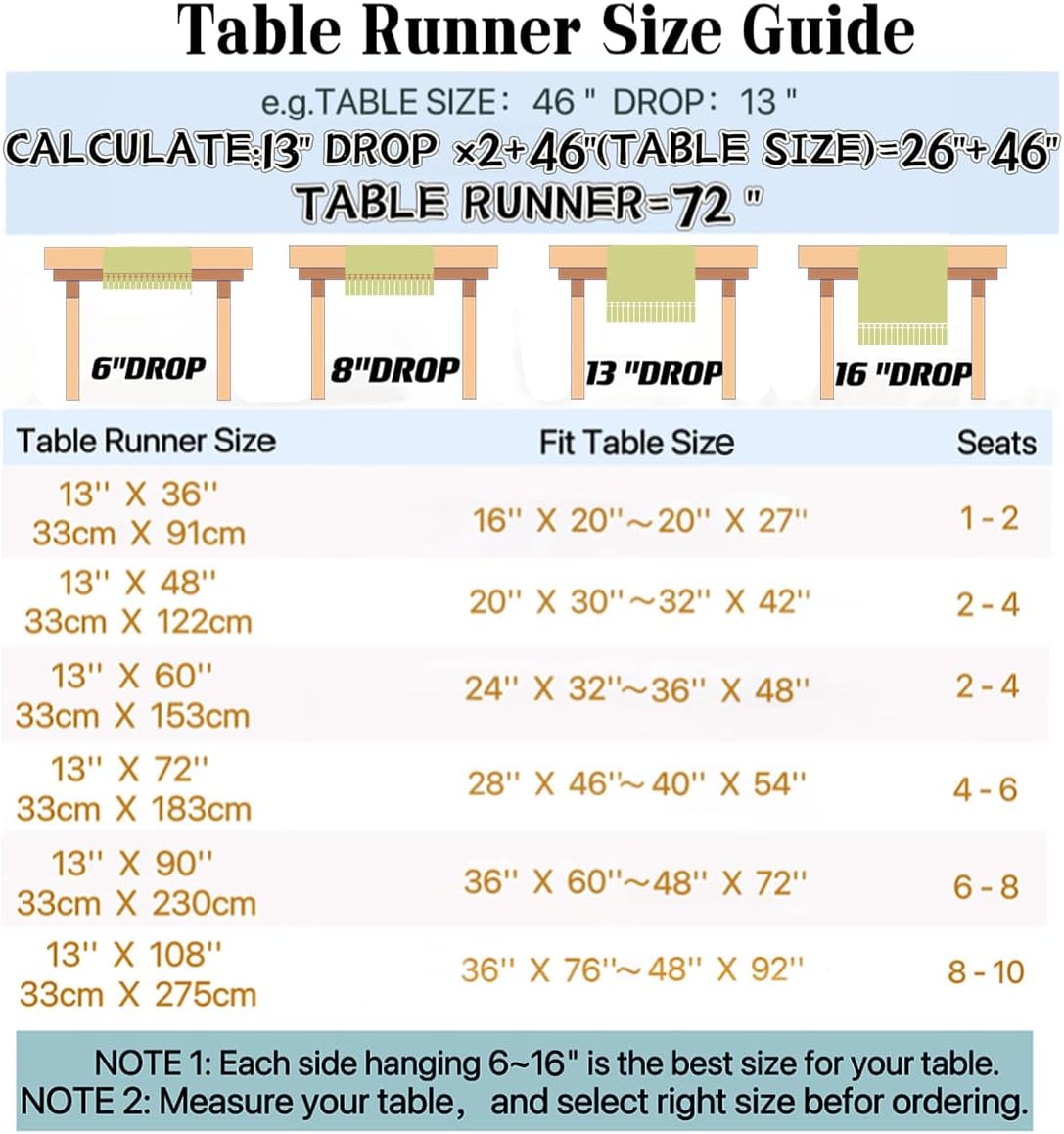 Wracra Rustic Linen Table Runner, White Table Runners 72 inches Long