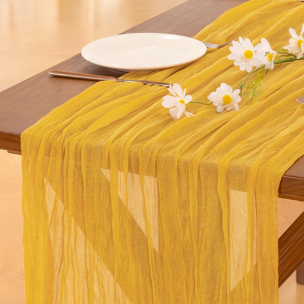 Sage Green Cheesecloth Table Runner Fall Wedding Birthday Party Home Decor
