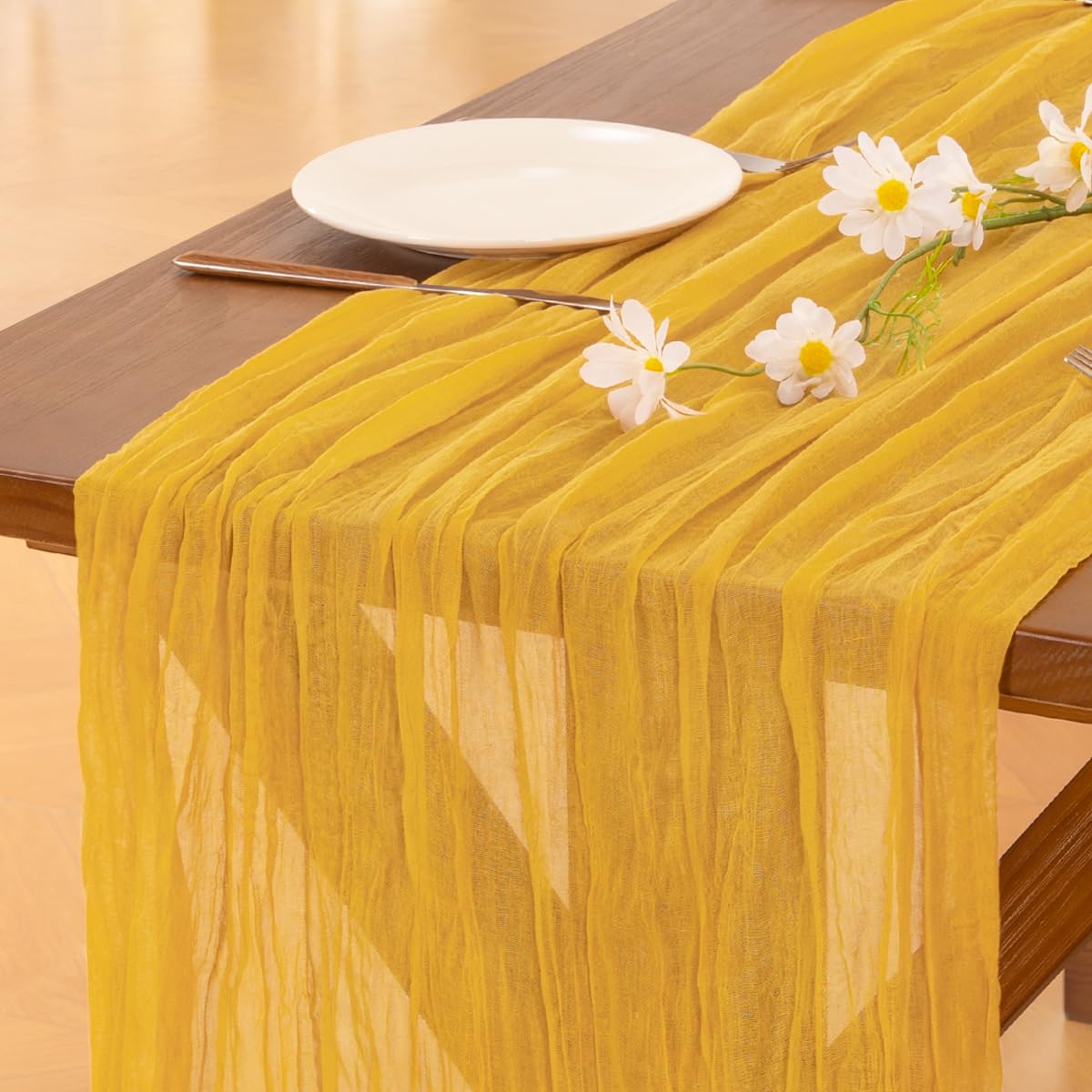 Sage Green Cheesecloth Table Runner Fall Wedding Birthday Party Home Decor