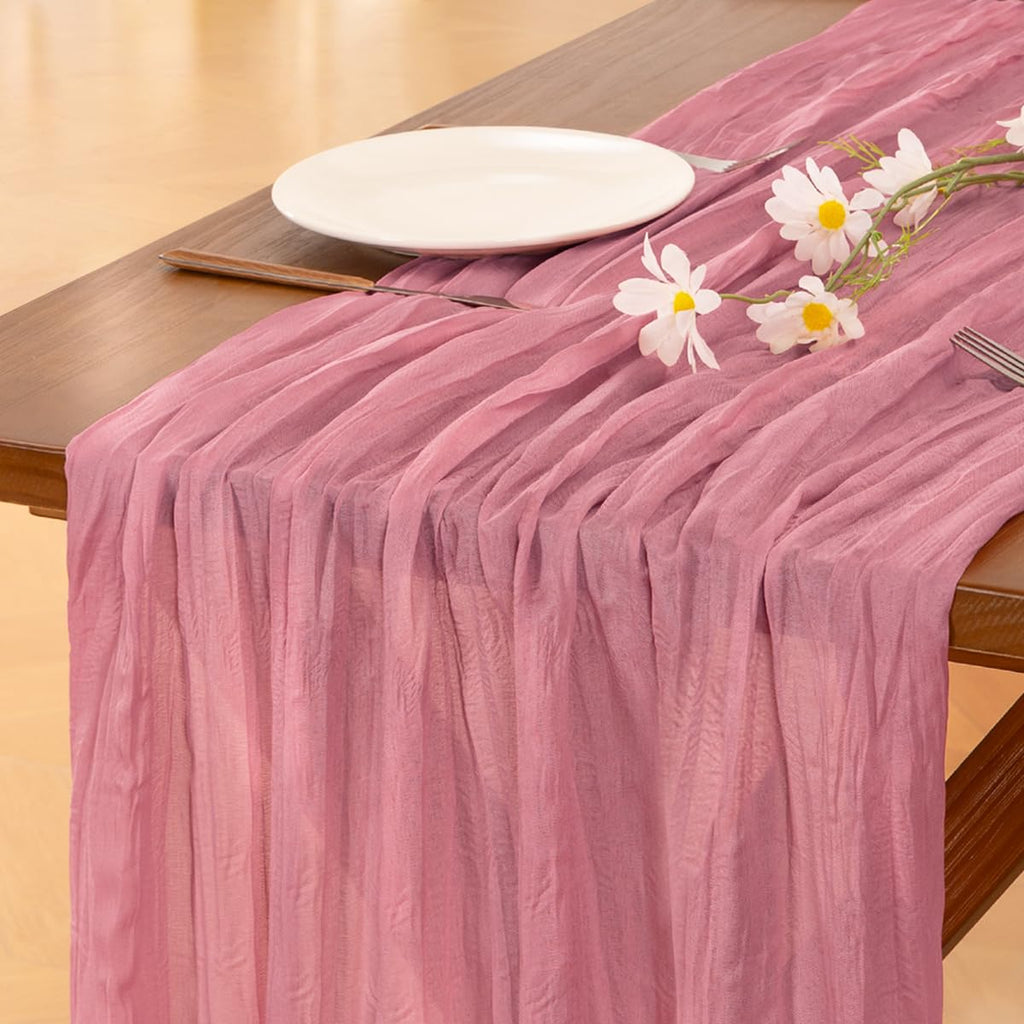 Sage Green Cheesecloth Table Runner Fall Wedding Birthday Party Home Decor