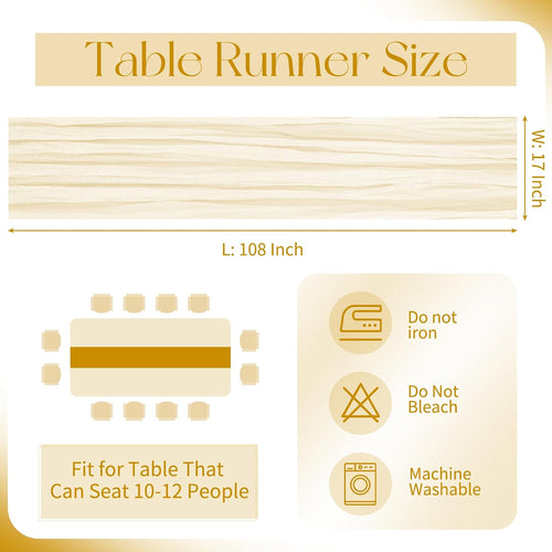 10 Pack Ivory Cheesecloth Table Runner 17x108 Inch Boho Gauze Cheese Cloth Table Runners for Wedding Party Baby Shower Birthday Home Decor