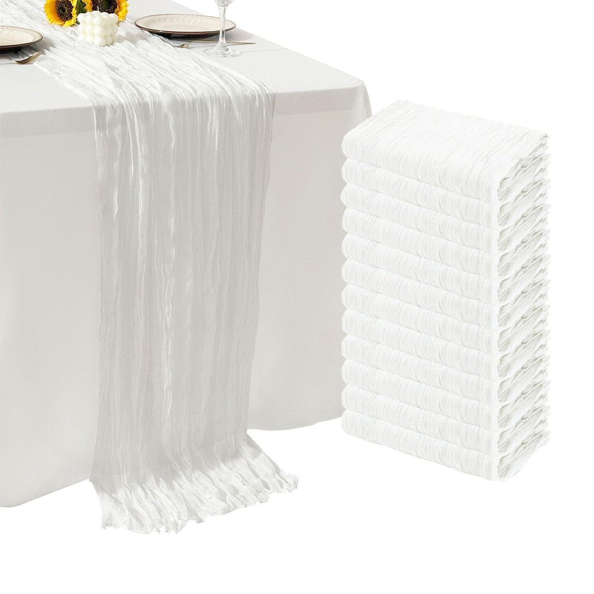 12Pack Dusty Blue Cheesecloth Table Runner 20x120 inch Gauze Table Runner