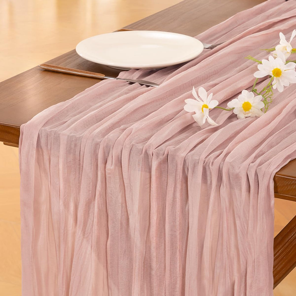 Cheesecloth Table Runner White Fall Boho Wedding Birthday Party Home Decor