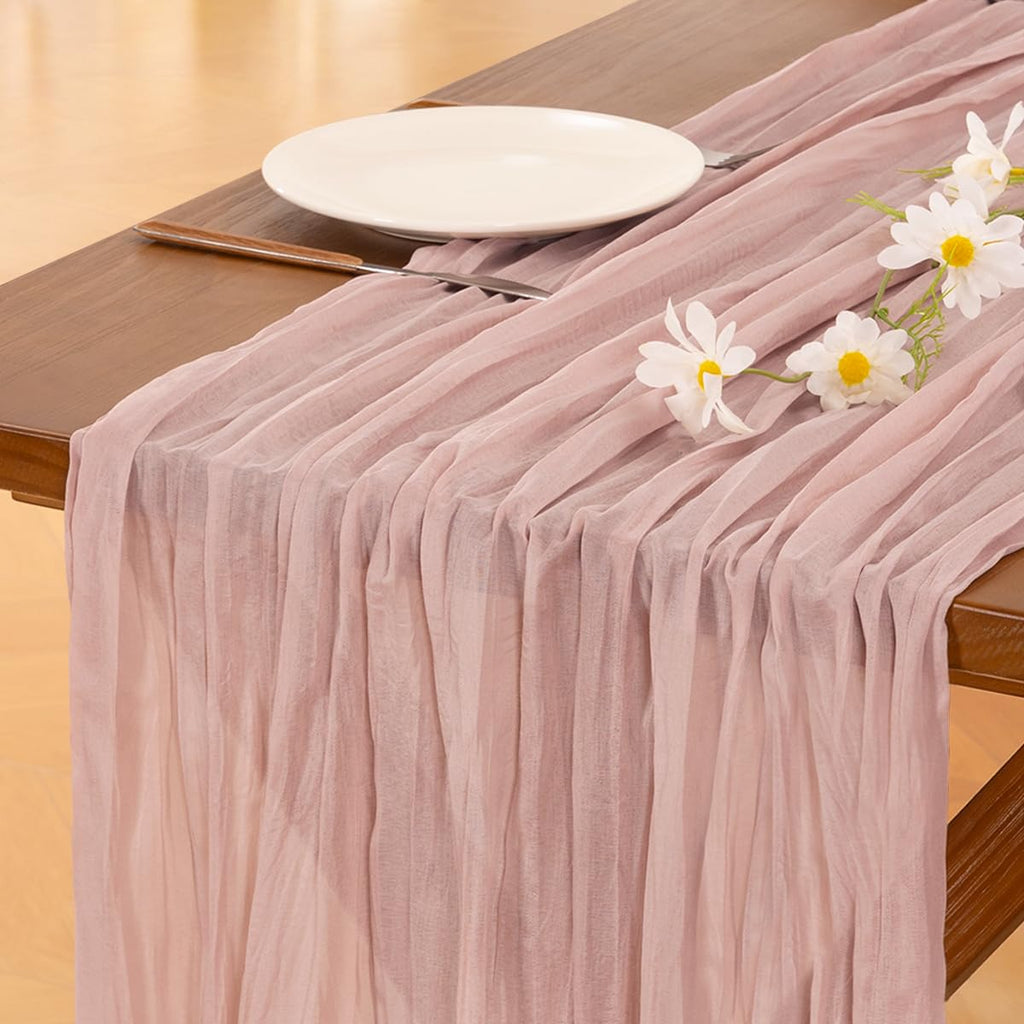 Pink Cheesecloth Table Runner Fall Boho Wedding Birthday Party Home Decor