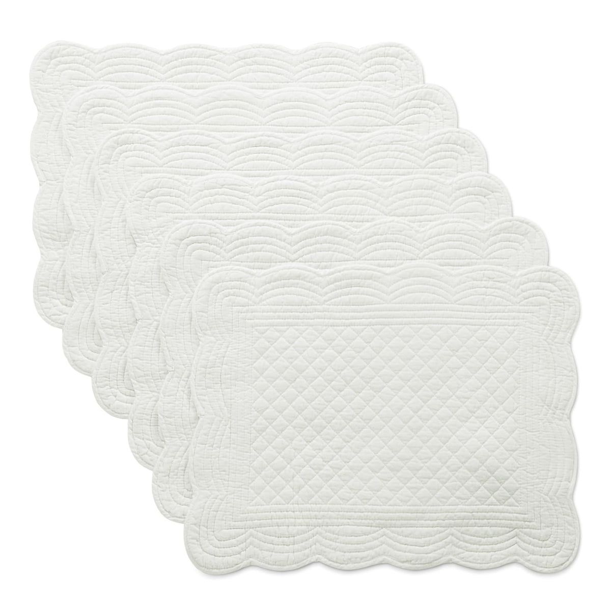 HOMBYS Quilted Placemats Set of 6 Washable-13x18 inches Rectangular Placemats for Kitchen Table-100% Cotton Fabric Rectangular Table Mats, (Emerald Green)