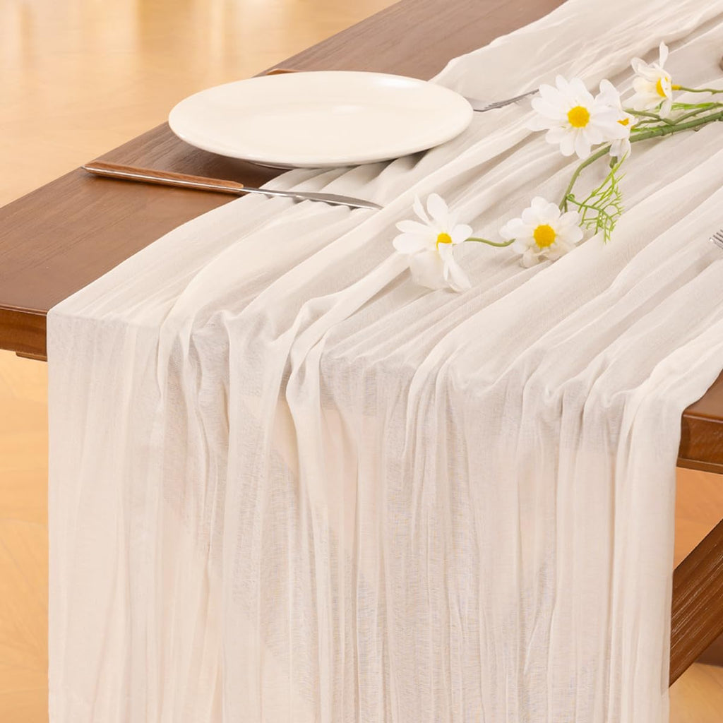 Sage Green Cheesecloth Table Runner Fall Wedding Birthday Party Home Decor
