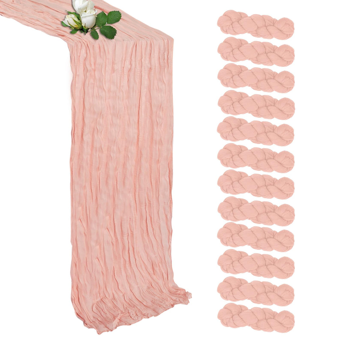 12 Pack Sage Green Table Runner 17 x 108 Inch Cheesecloth