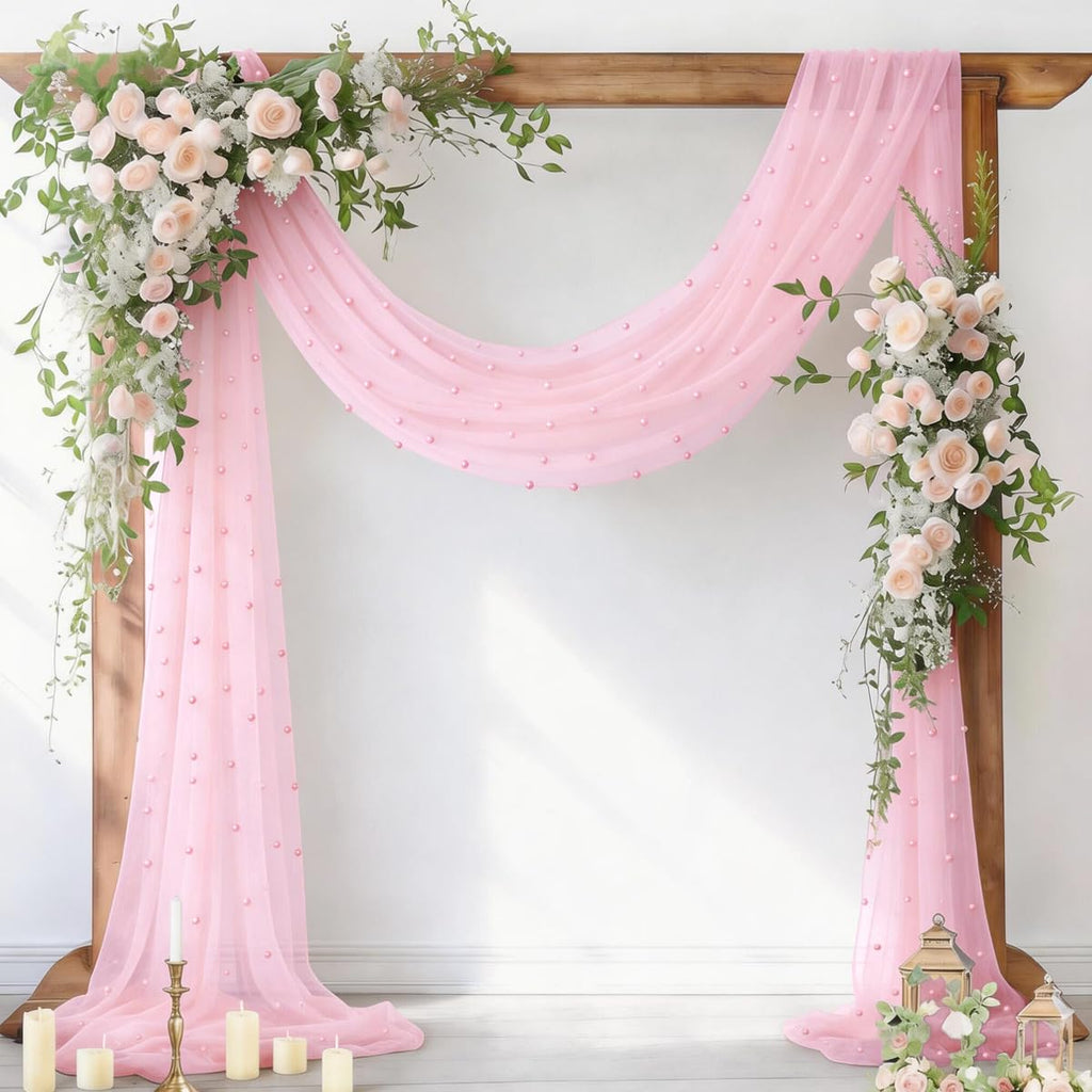 Socomi Pearl Table Runner Fall Tulle Gauze Sheer Wedding Party Home Decor