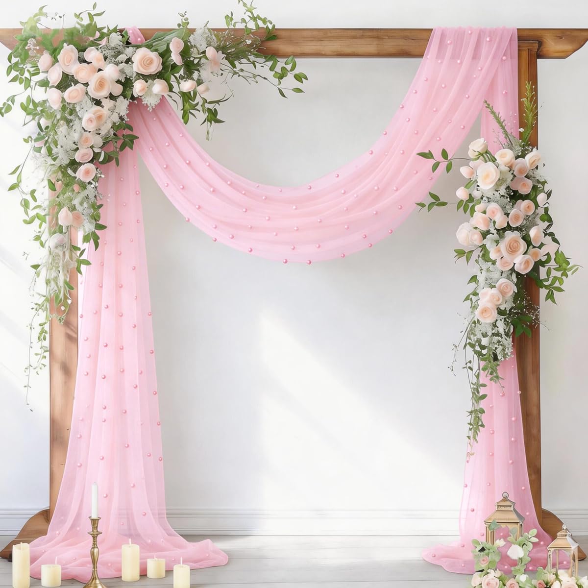 Socomi Pearl Table Runner Fall Tulle Gauze Sheer Wedding Party Home Decor