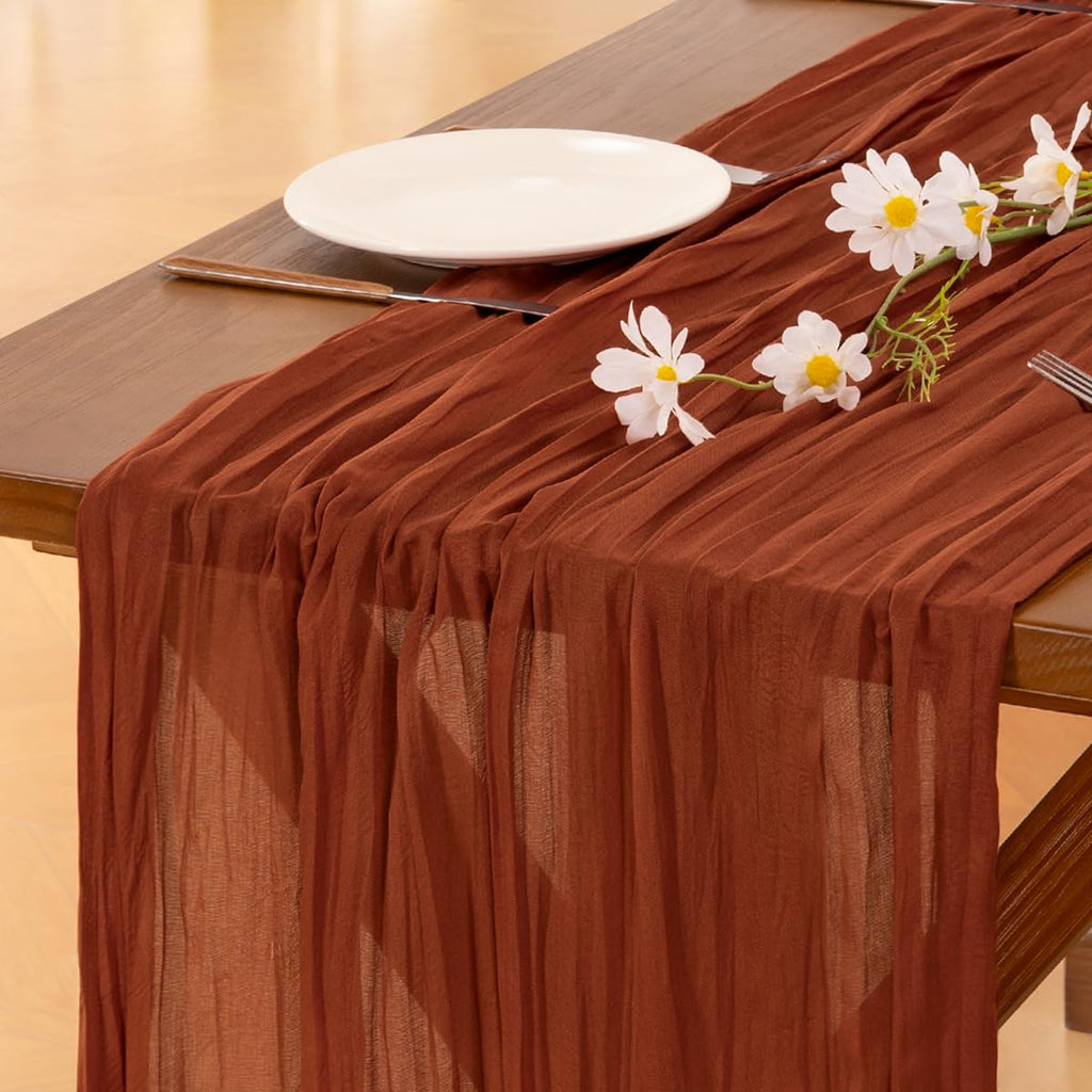 Cheesecloth Table Runner White Fall Boho Wedding Birthday Party Home Decor