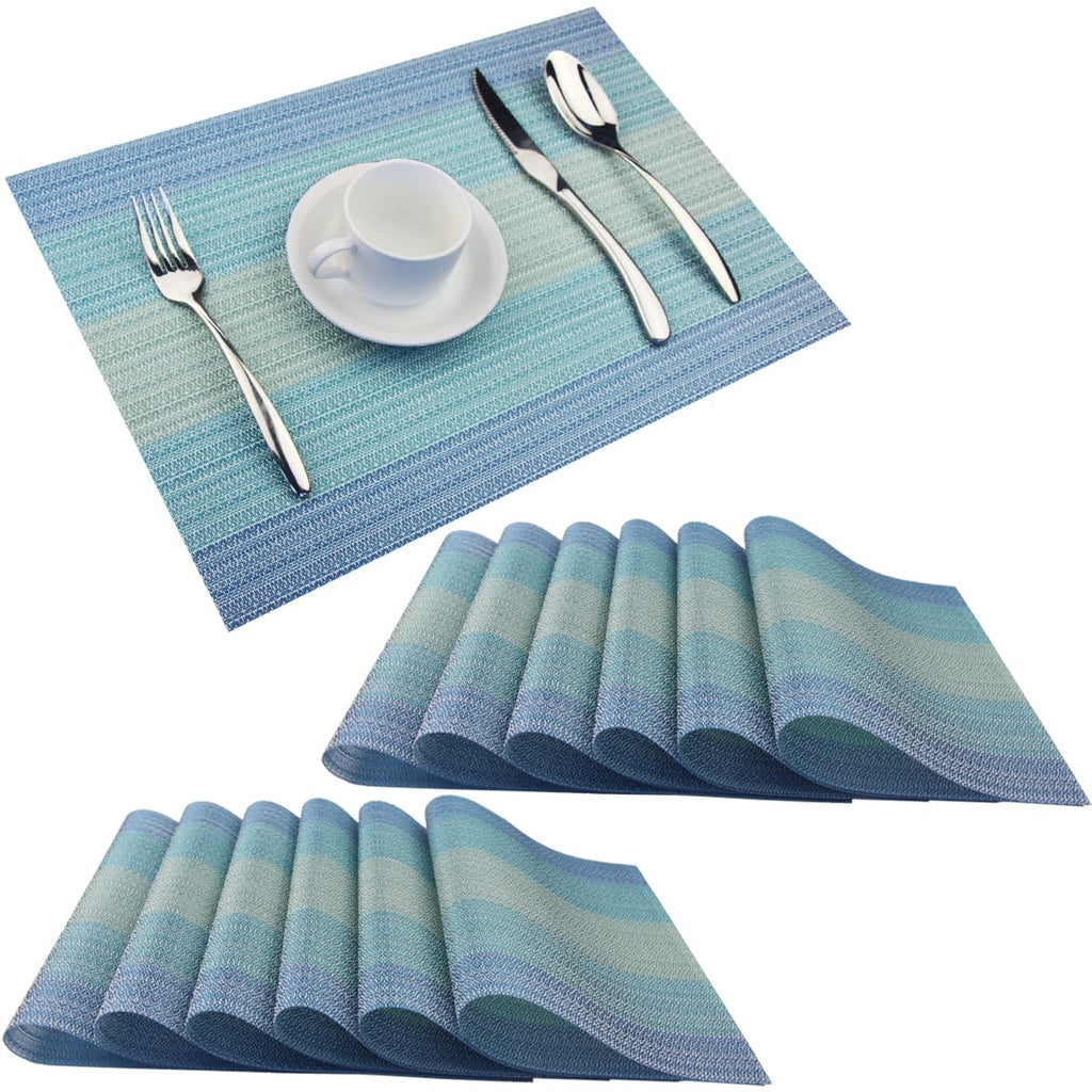 PIGCHCY Placemats,Durable Placemats for Dining Table,Washable Woven Vinyl Kitchen Placemats Set of 4 (Brown)