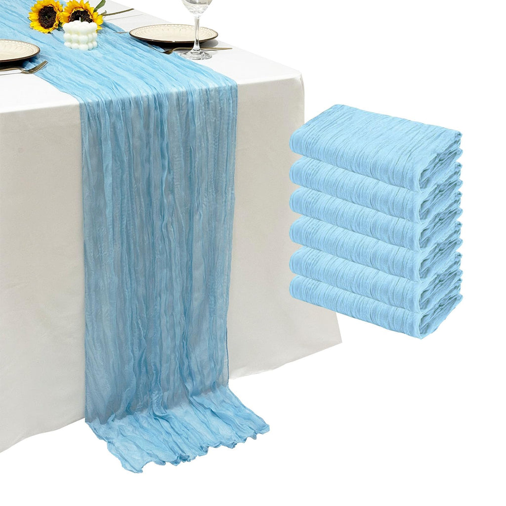 12Pack Dusty Blue Cheesecloth Table Runner 20x120 inch Gauze Table Runner