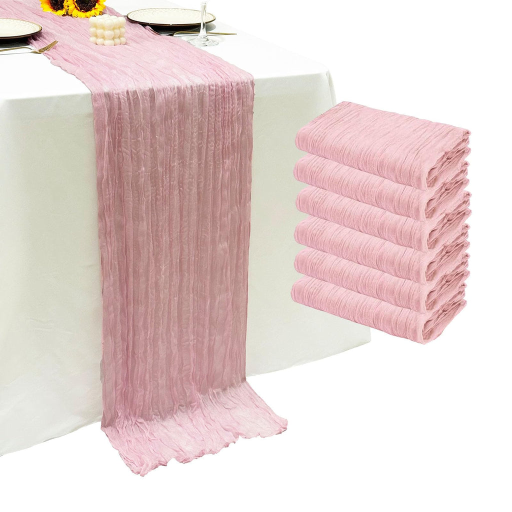 12Pack Dusty Blue Cheesecloth Table Runner 20x120 inch Gauze Table Runner