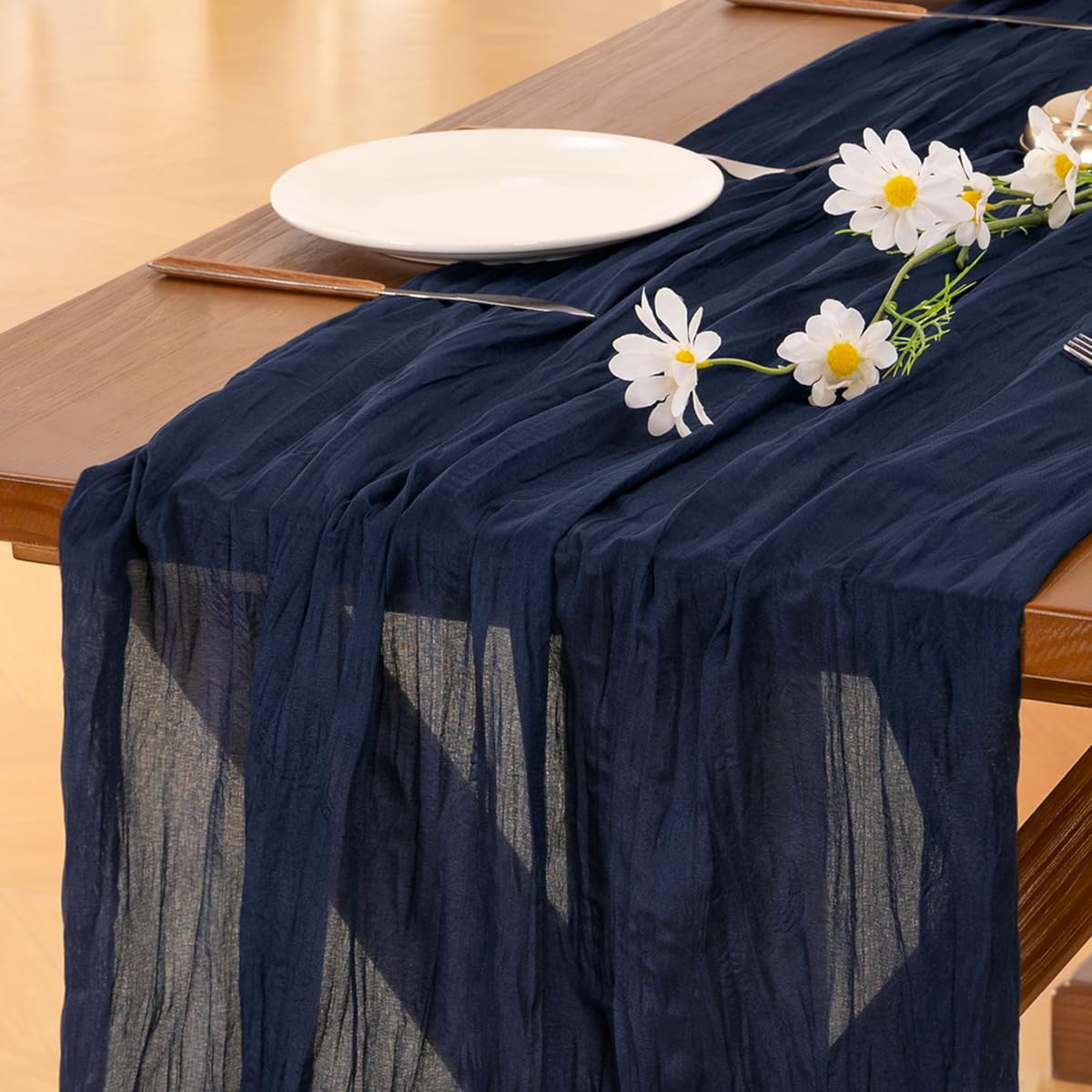 Cheesecloth Table Runner White Fall Boho Wedding Birthday Party Home Decor