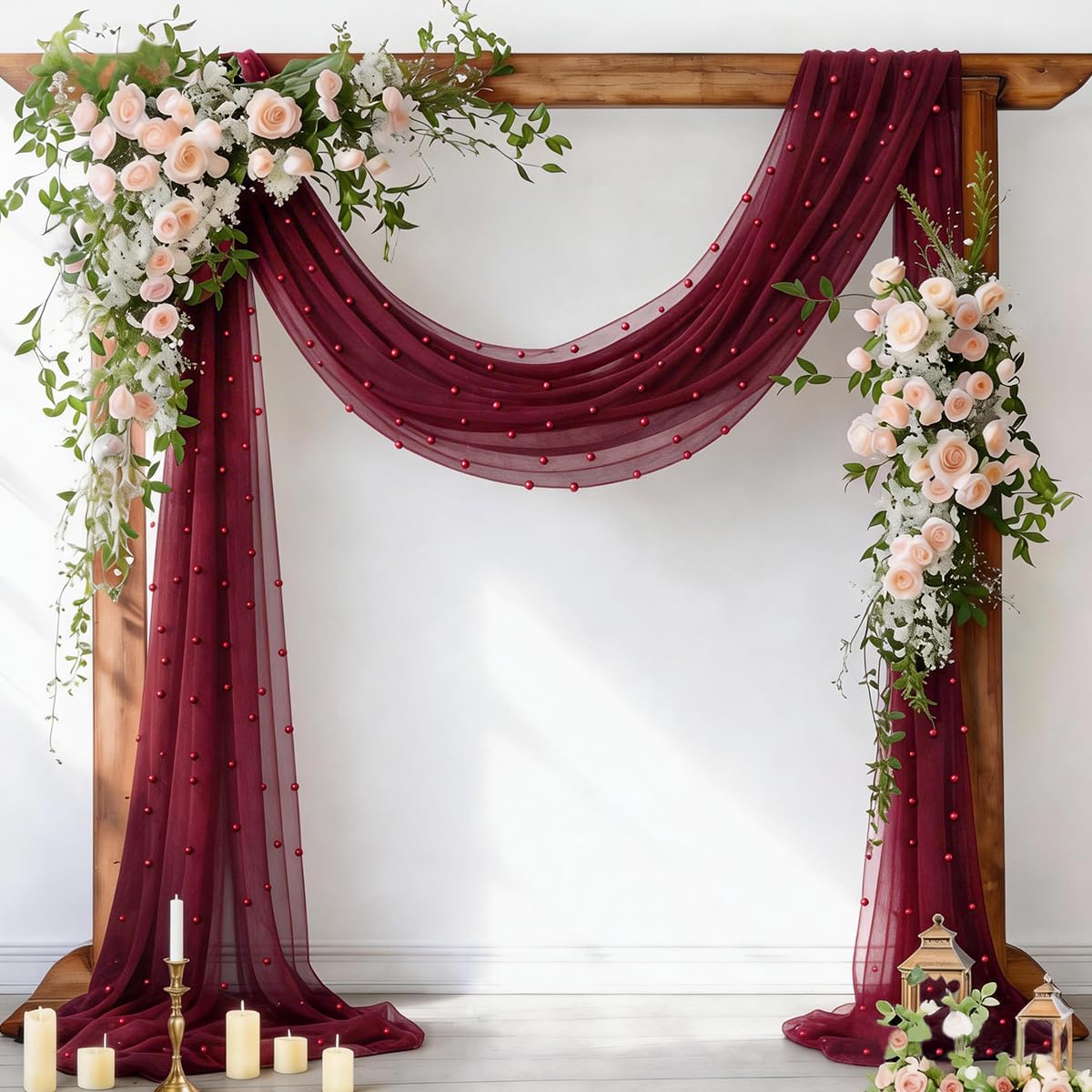 Socomi Pearl Table Runner Fall Tulle Gauze Sheer Wedding Party Home Decor