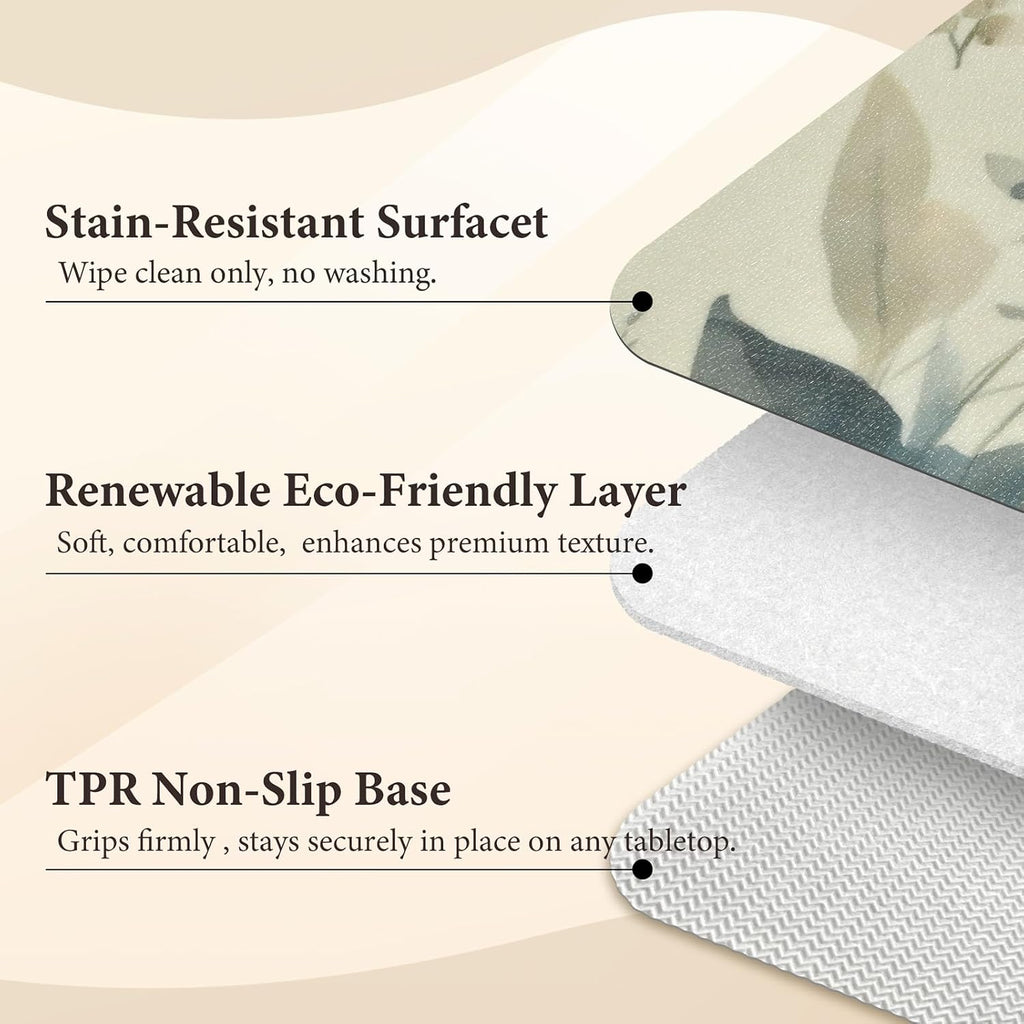 Vinyl Placemats Set of 4-12x17 Inch - Heat Resistant Washable Place Mats Waterproof Non-Slip Wipeable Table Mats for Dining Table Decor, Spring Outdoor Plastic Placemat