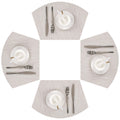 SHACOS Wedge Shape Placemats Set of 4 Woven Vinyl Placemat for Round Table