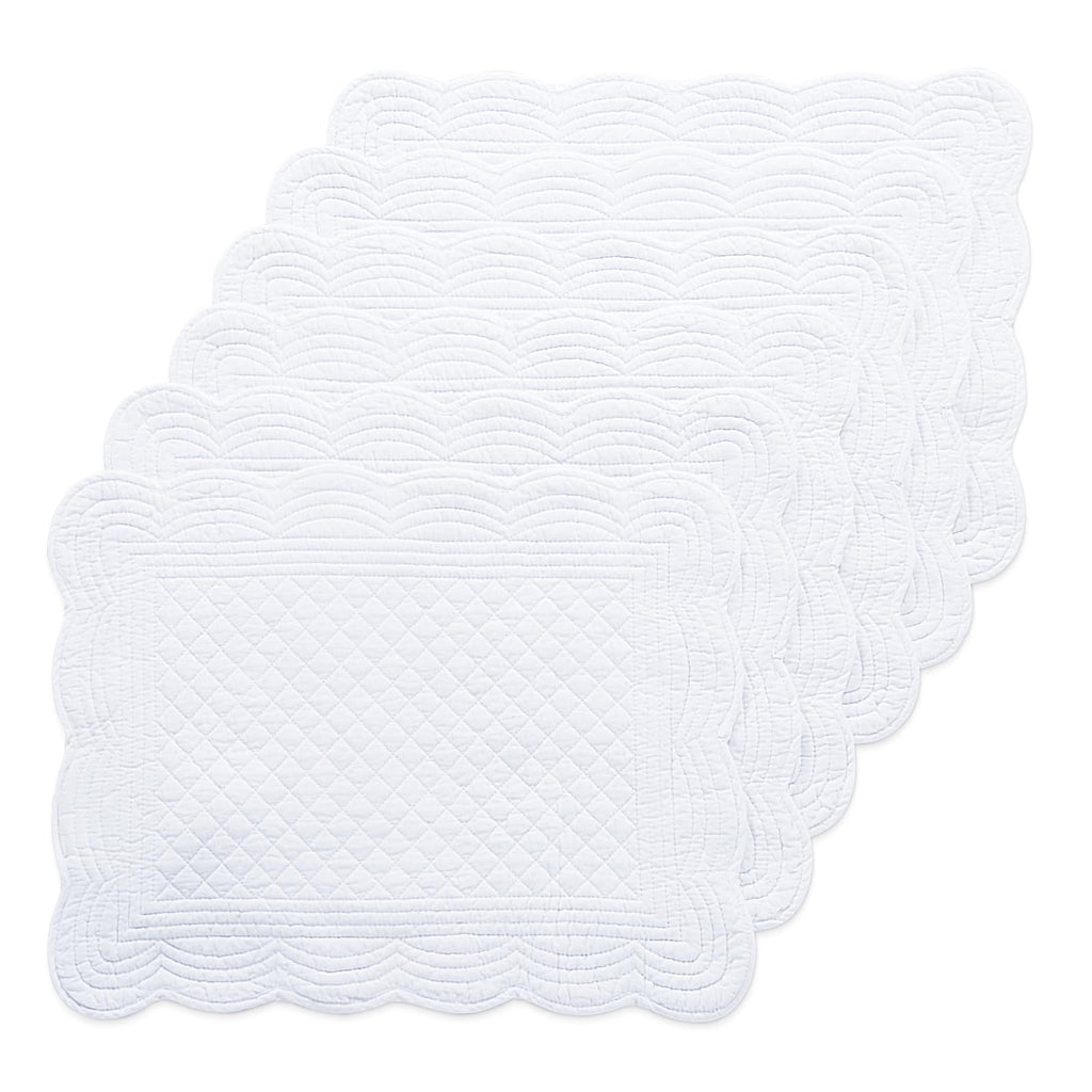 HOMBYS Quilted Placemats Set of 6 Washable-13x18 inches Rectangular Placemats for Kitchen Table-100% Cotton Fabric Rectangular Table Mats, (Emerald Green)