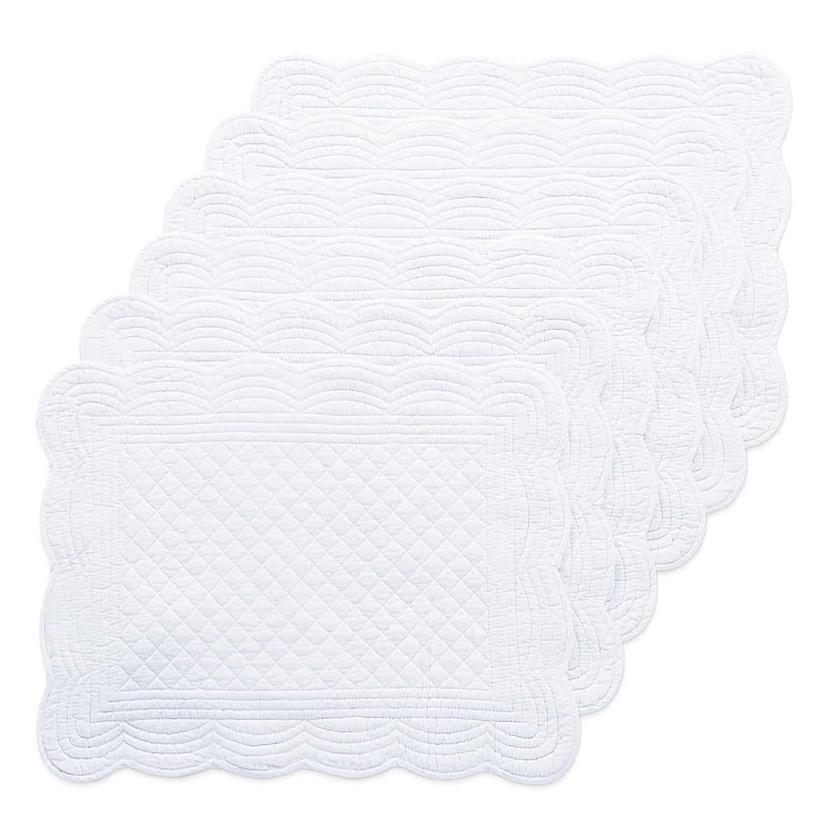 HOMBYS Quilted Placemats Set of 6 Washable-13x18 inches Rectangular Placemats for Kitchen Table-100% Cotton Fabric Rectangular Table Mats, (Emerald Green)