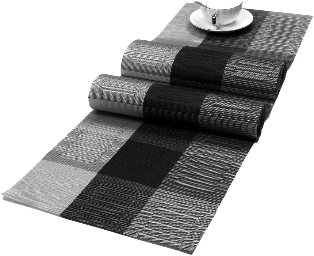 SHACOS Teal Blue Woven Placemats Set of 6 Place Mats for Dining Table