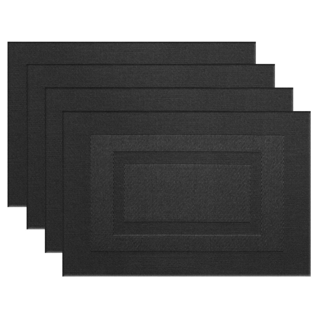 PIGCHCY Placemats,Durable Placemats for Dining Table,Washable Woven Vinyl Kitchen Placemats Set of 4 (Brown)