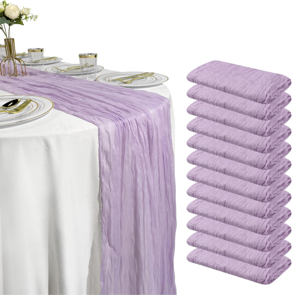 Red Cheesecloth Table Runner, 10 ft Gauze Runner for Wedding Table Decor