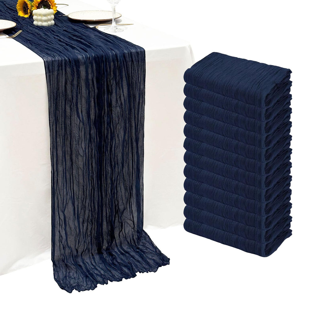 12Pack Dusty Blue Cheesecloth Table Runner 20x120 inch Gauze Table Runner