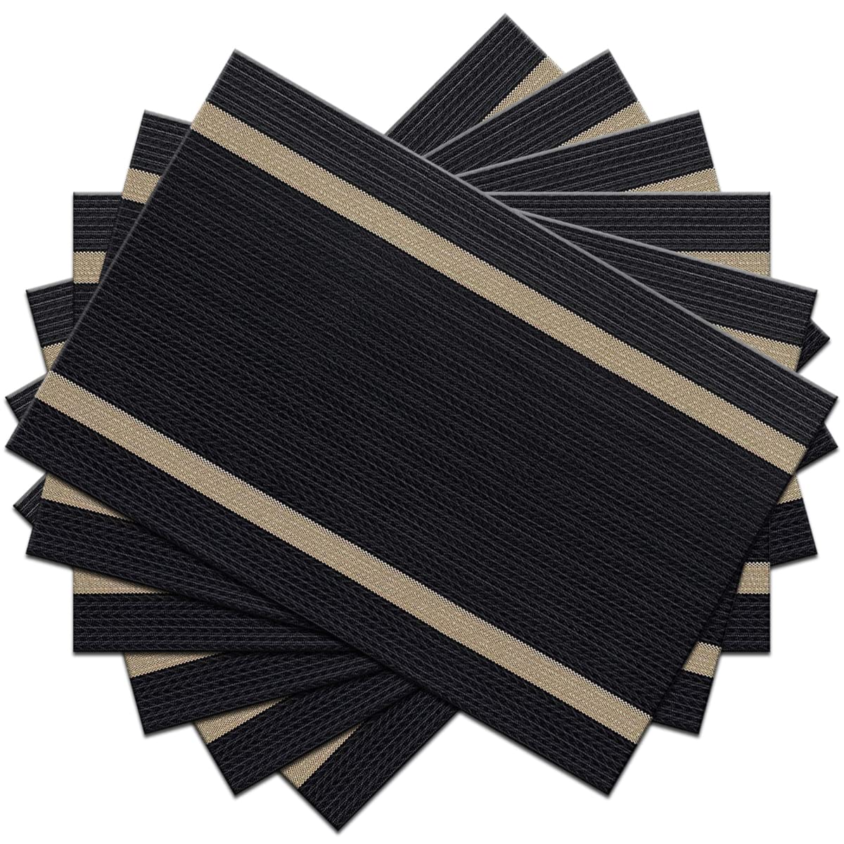 PIGCHCY Placemats,Durable Placemats for Dining Table,Washable Woven Vinyl Kitchen Placemats Set of 4 (Brown)