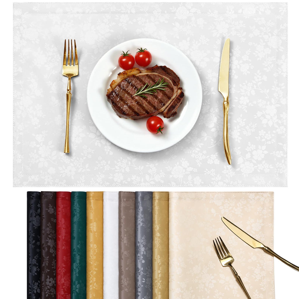 Smiry Rectangle Place Mats, Waterproof Heavy Duty Vinyl Placemats 6 Pack