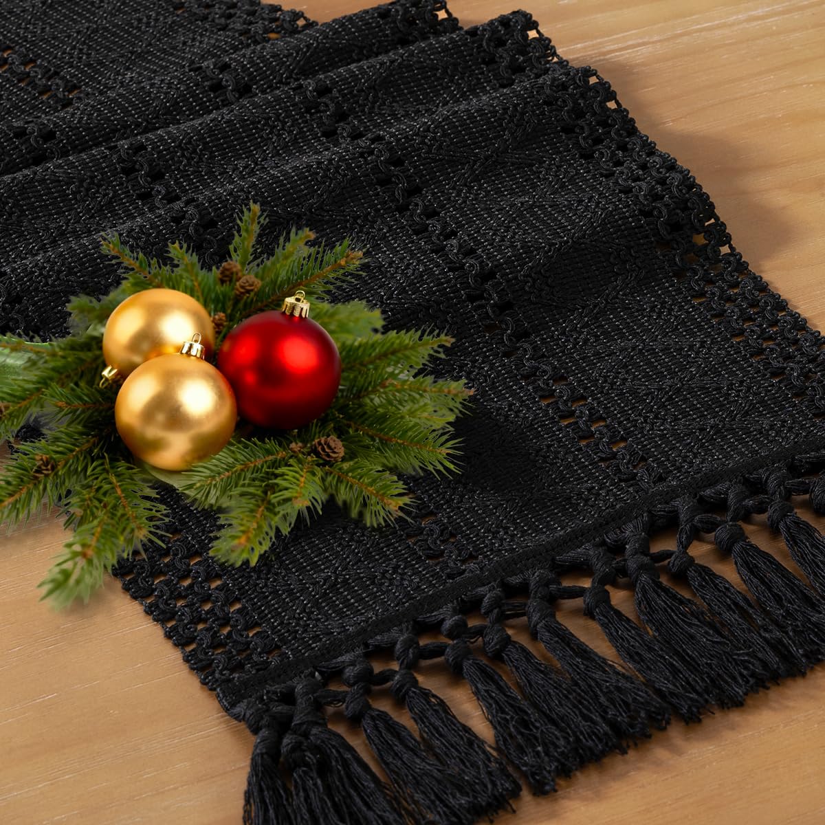 Boho Table Runner Fall Farmhouse Burlap Dining Dresser Scarf Home Decor