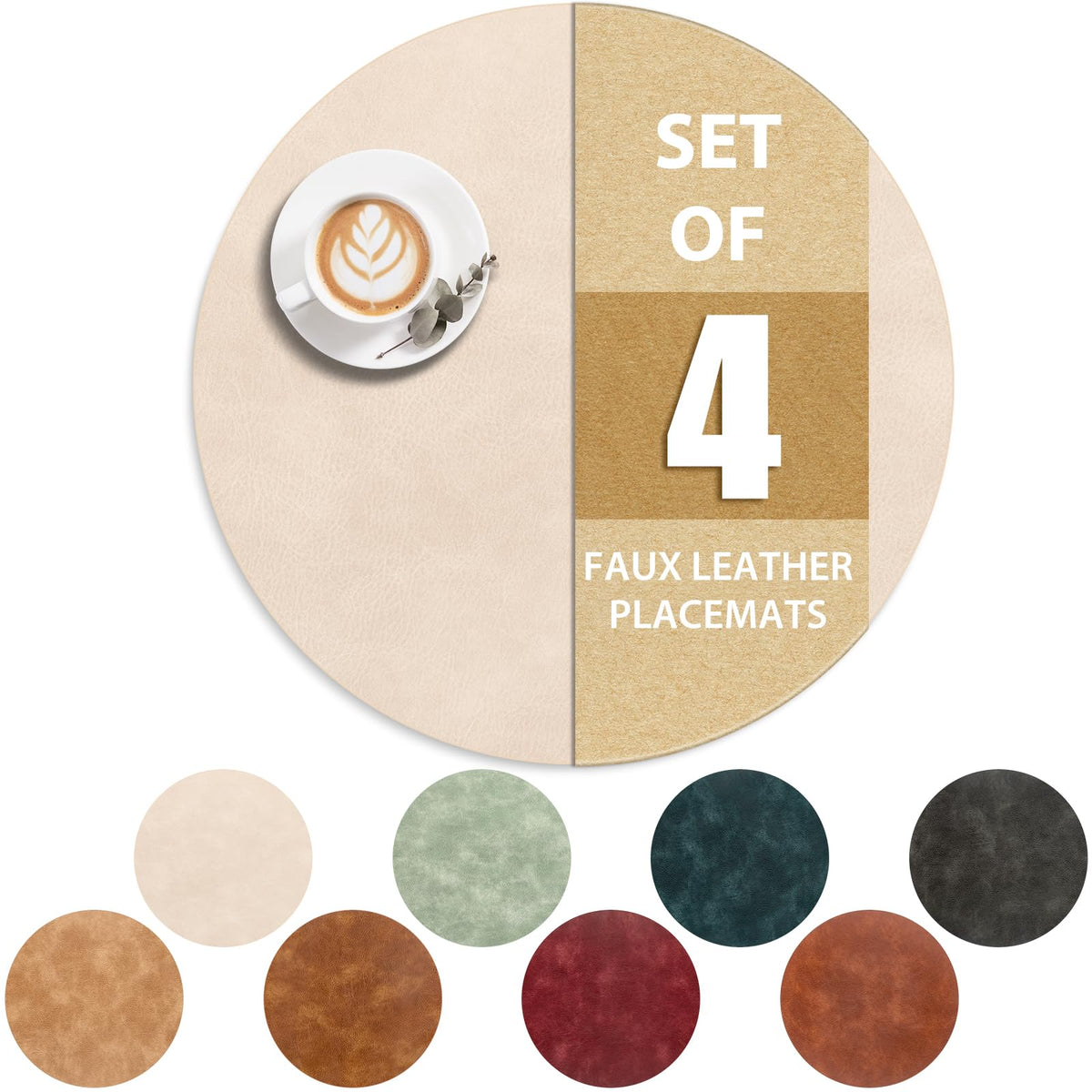 ADRIMER Placemats, Heat Resistant Oval Place Mats Set of 4 Easy to Clean