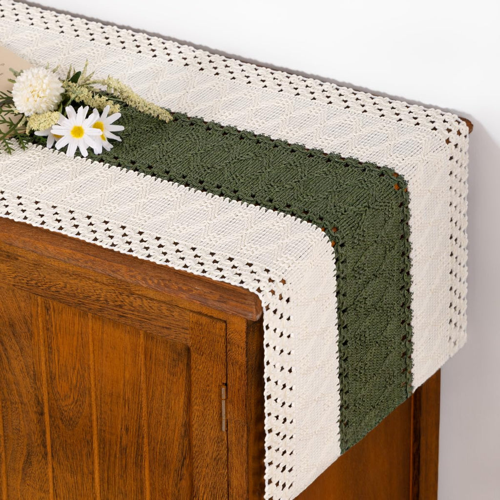 Boho Table Runner Fall Farmhouse Rustic Dining Dresser Scarf Home Decor