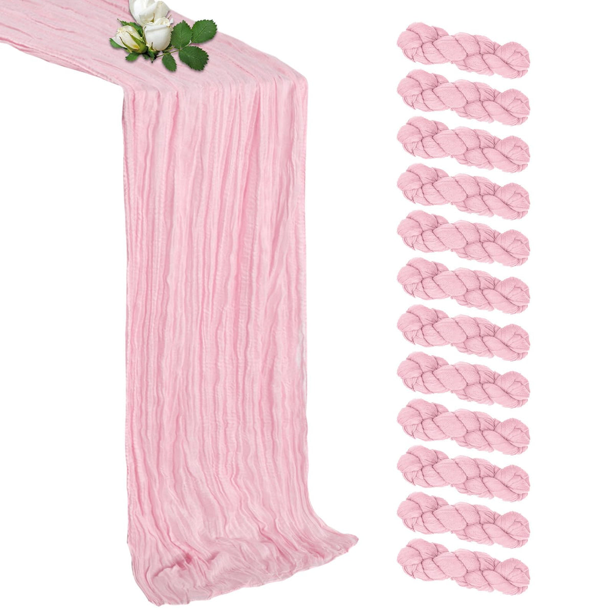 12 Pack Sage Green Table Runner 17 x 108 Inch Cheesecloth