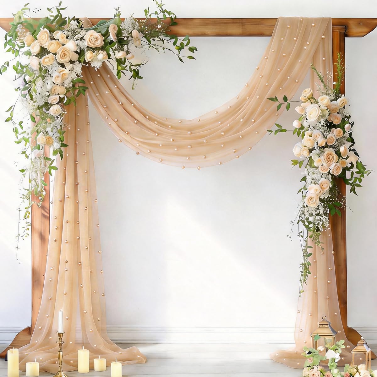 Socomi Pearl Table Runner Fall Tulle Gauze Sheer Wedding Party Home Decor