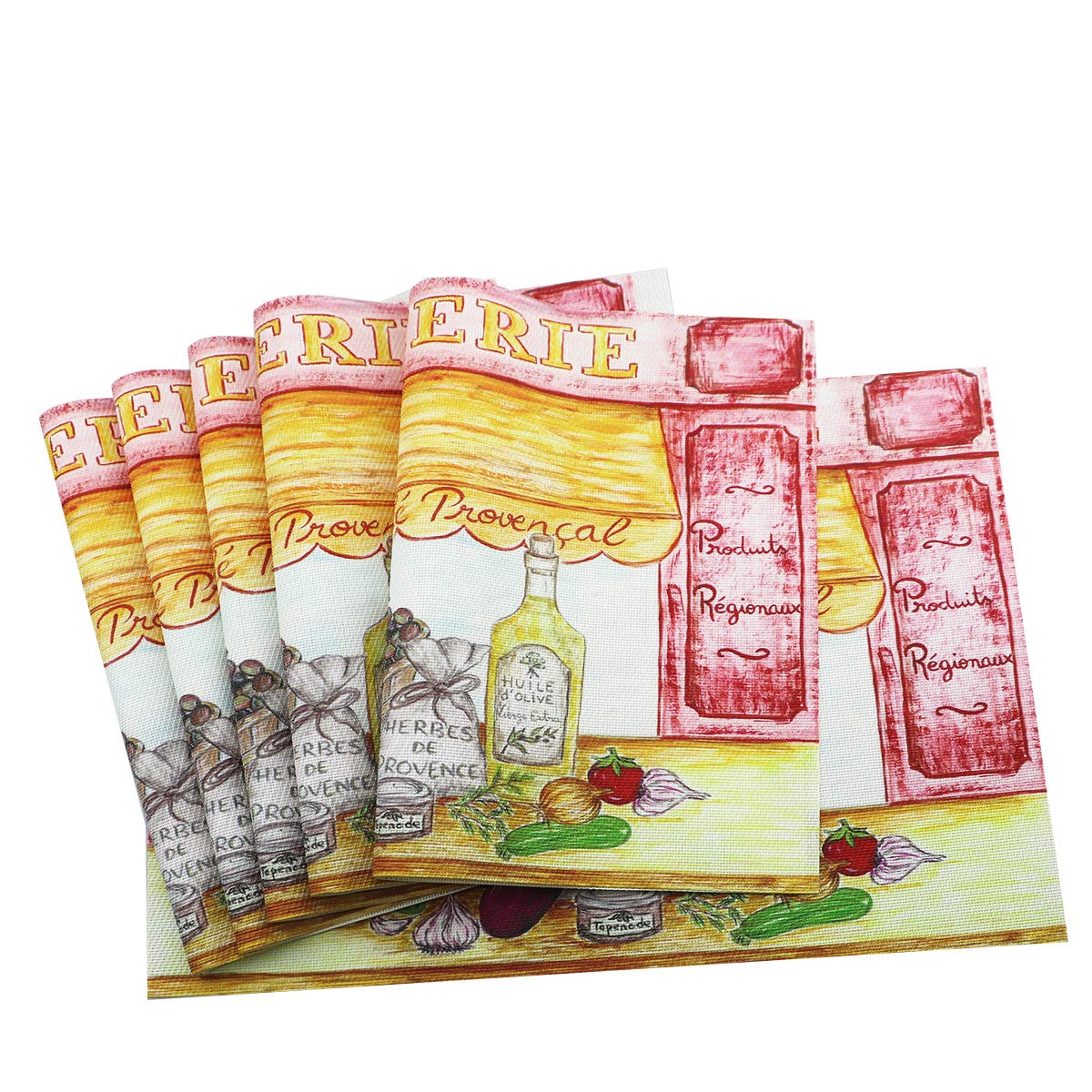 Place Mats PVC Set of 6, Table Placemats Set of 6 PVC Woven Vinyl Place Mats Table Mats Natural Color (6 pcs, Silver Tree)
