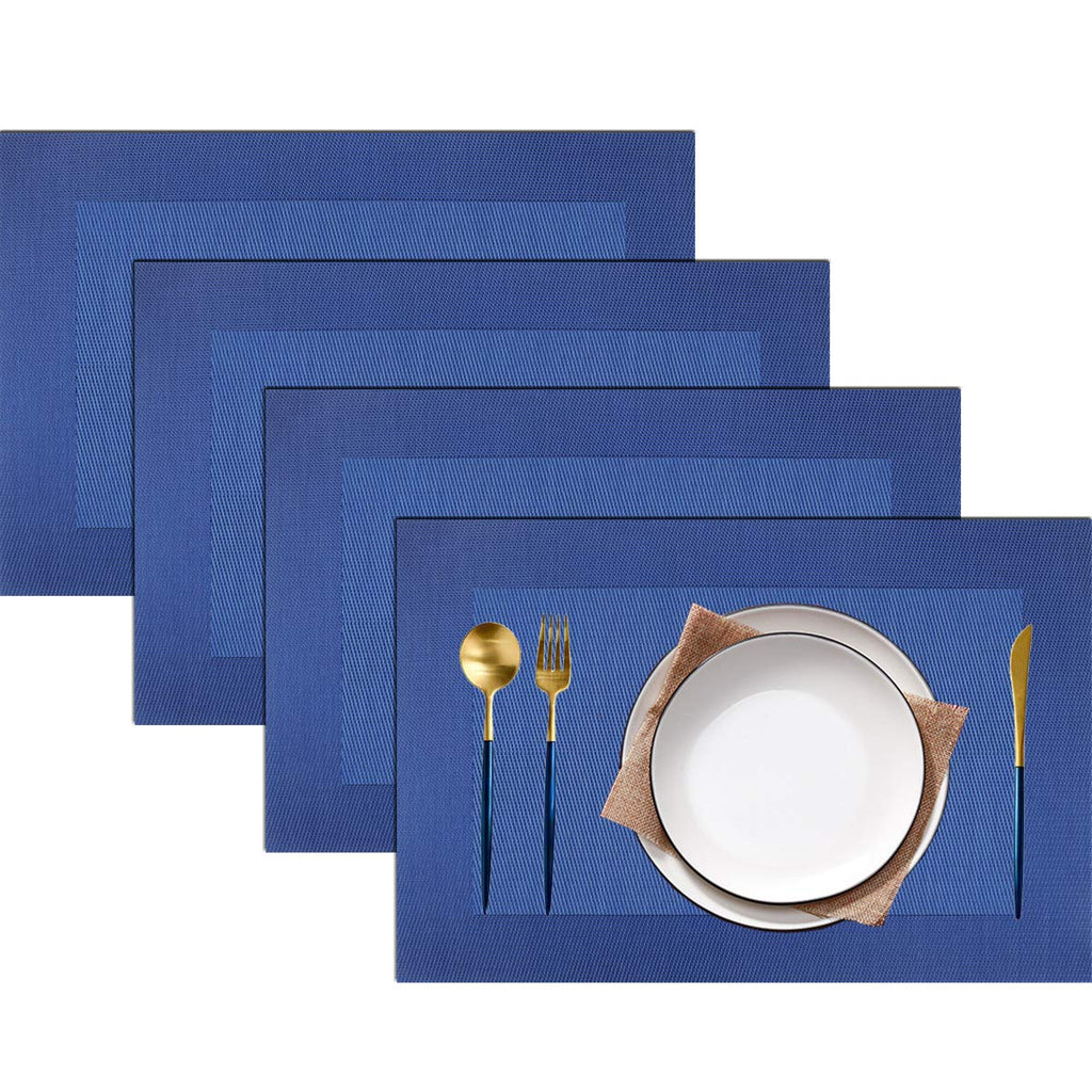 PIGCHCY Placemats,Durable Placemats for Dining Table,Washable Woven Vinyl Kitchen Placemats Set of 4 (Brown)