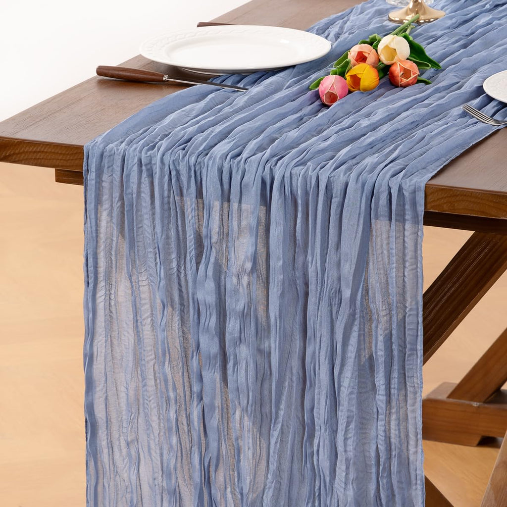 6 Pack Champagne Gold Cheesecloth Table Runner Fall Wrinkled Runner