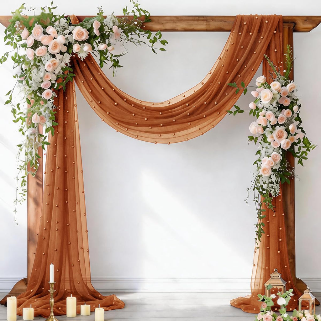 Socomi Pearl Table Runner Fall Tulle Gauze Sheer Wedding Party Home Decor