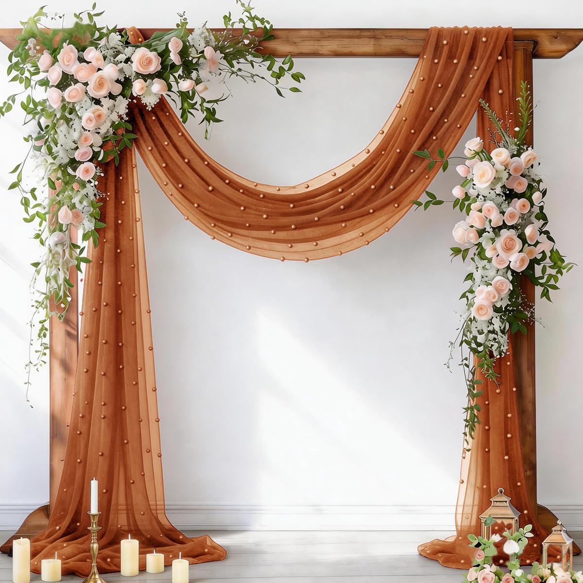 Socomi Pearl Table Runner Fall Tulle Gauze Sheer Wedding Party Home Decor