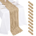 10 Pack Ivory Cheesecloth Table Runner 17x108 Inch Boho Gauze Cheese Cloth Table Runners for Wedding Party Baby Shower Birthday Home Decor