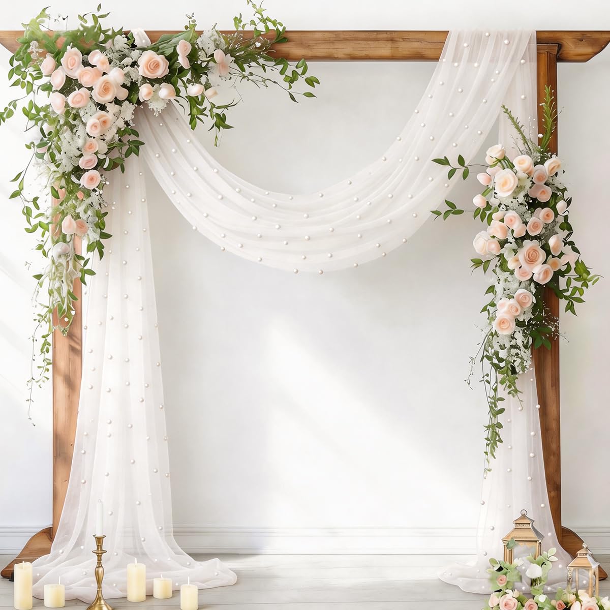 Socomi Pearl Table Runner Fall Tulle Gauze Sheer Wedding Party Home Decor