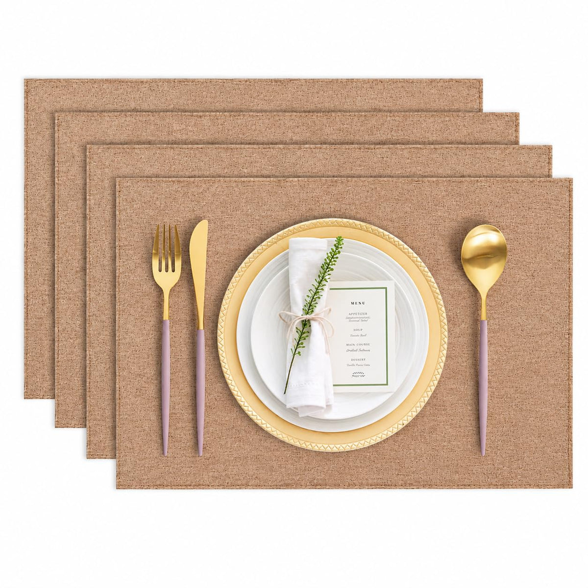Cloth Placemats Set of 6, Cotton Linen Blend Machine Washable Durable Linen Table Mats, Heat Resistant Placemats Wrinkle Free Place Mats for Dining Table, Easy to Clean (Navy Blue, 6)