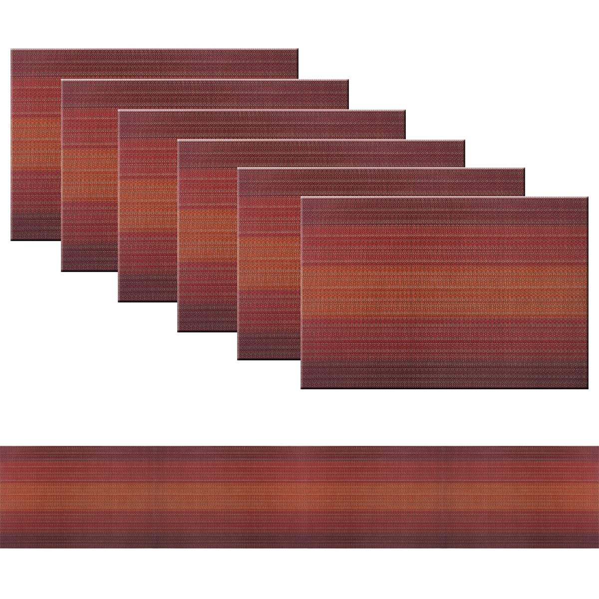 PIGCHCY Placemats,Durable Placemats for Dining Table,Washable Woven Vinyl Kitchen Placemats Set of 4 (Brown)