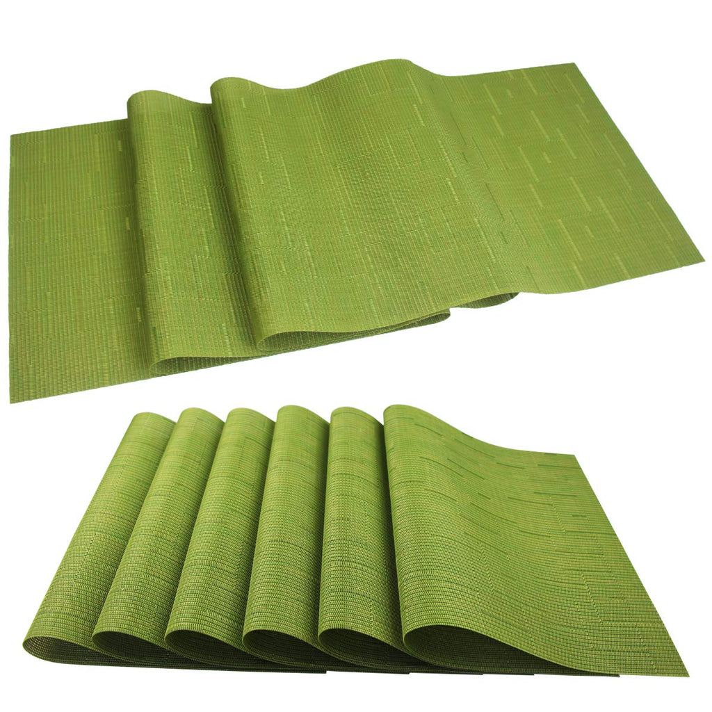 PIGCHCY Placemats,Durable Placemats for Dining Table,Washable Woven Vinyl Kitchen Placemats Set of 4 (Brown)